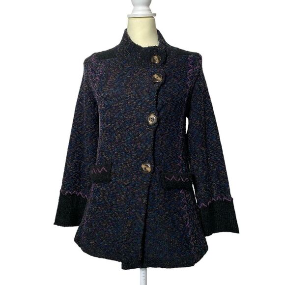 Curio Anthropologie Wool Blend Button Front Knit Cardigan Jacket Women's Size S - Picture 1 of 16